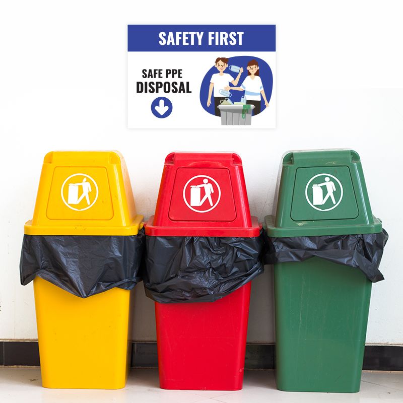 Safe PPE Disposal Stickers - Wall Stickers