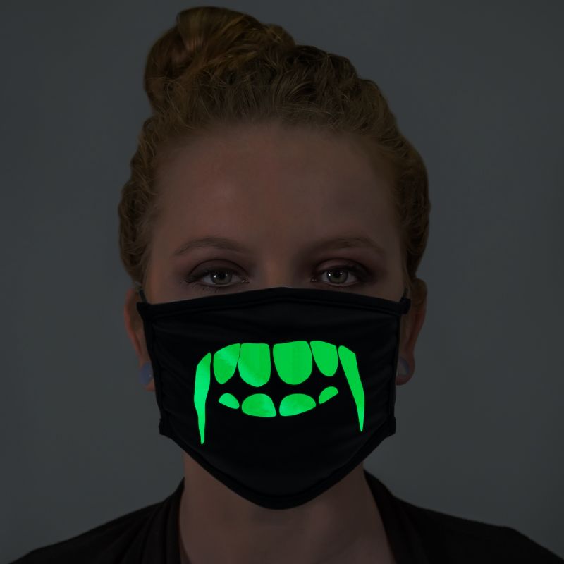 Vampire Teeth Glow In The Dark Face Mask - 