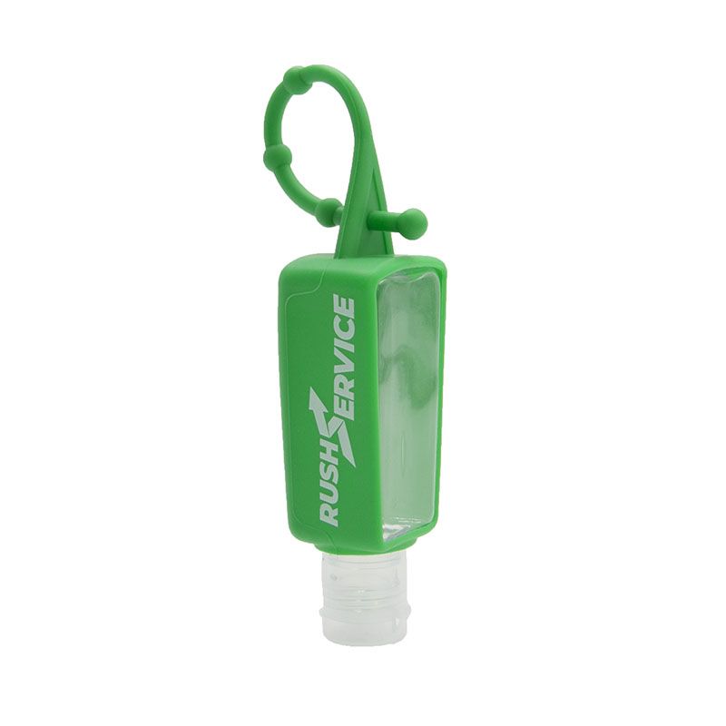 Custom Silicone Bottle Holders for 1oz Hand Sanitizers - Green - 