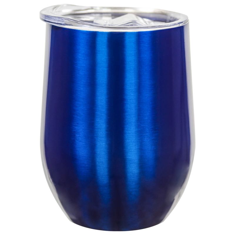 12 Oz. Laser Engraved Stainless Steel Wine Tumblers Blue Blank - Drinkware