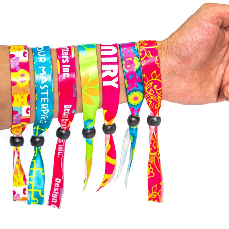 01Fluorescent Neon Full Color Cloth Wristbands - Wristbands