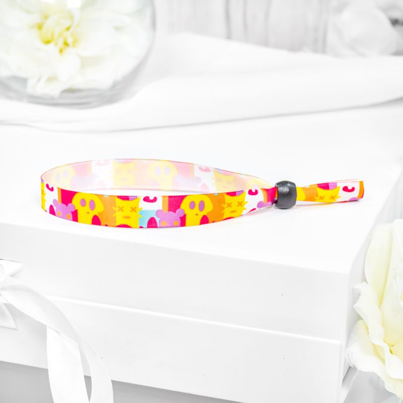 02Fluorescent Neon Full Color Cloth Wristbands - Wristbands