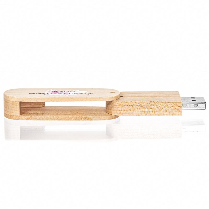 Custom Wood Swivel USB Flash Drives - Usb