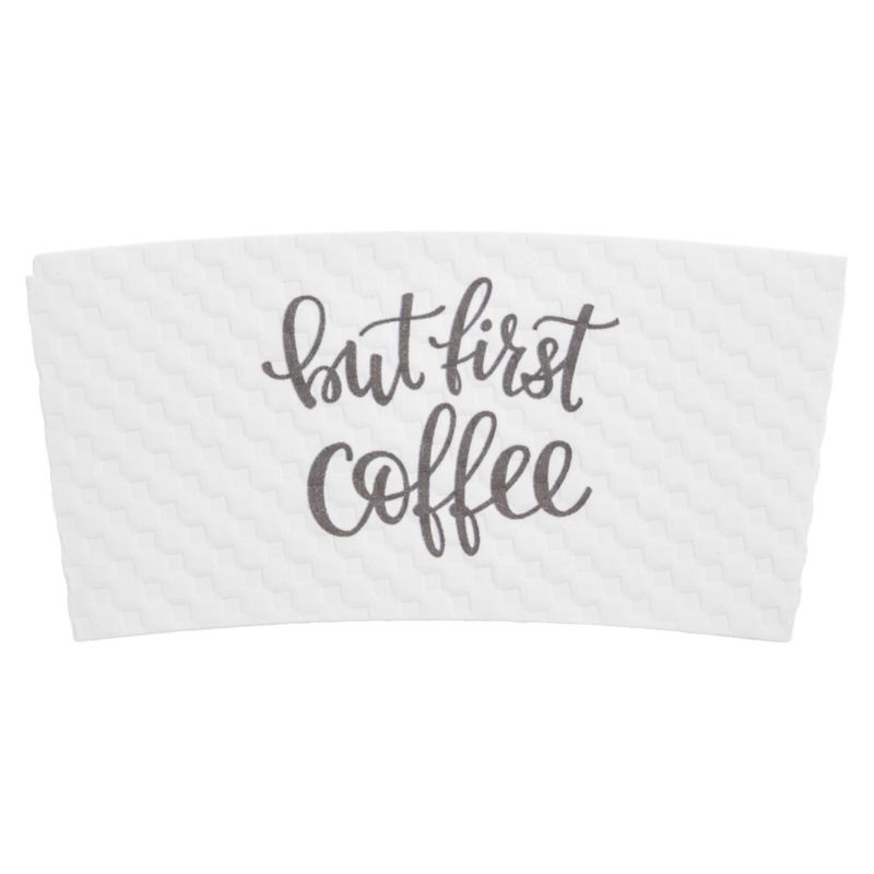 Custom Premium Embossed White Cup Sleeves - Paper Cup Sleeves
