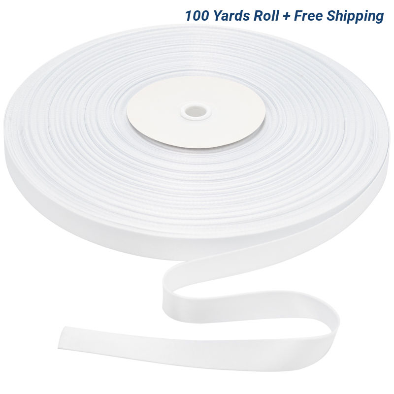 3/4 Inch White Sublimation Lanyard Rolls - 100 Yards/Roll - Blank Lanyard