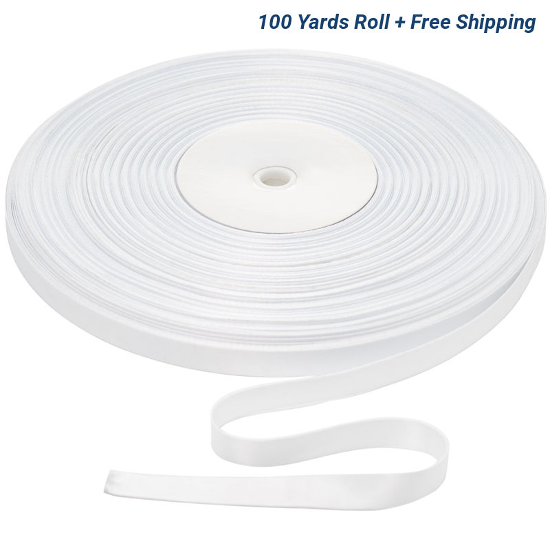 5/8 Inch White Sublimation Lanyard Rolls - 100 Yards/Roll - Blank Lanyard