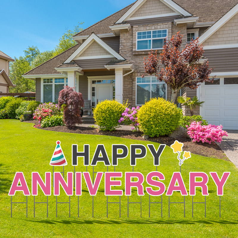 Happy Anniversary Yard Letters - 