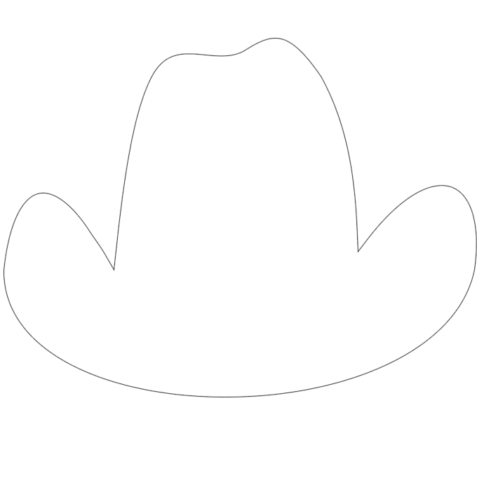 Cowboy Hat Hand Fans - Rounded