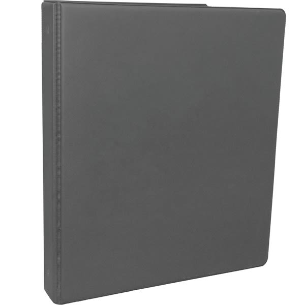 1 Inch Round 3-Ring Binder with Pockets_SmokeGray - Office