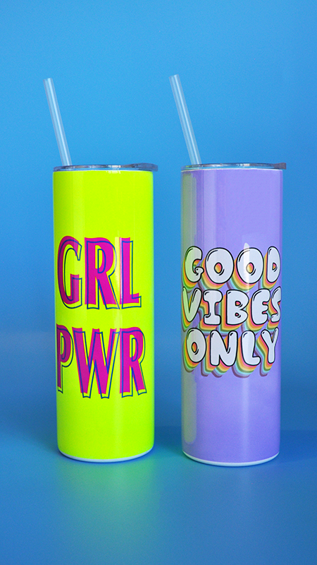 001Custom Printed Fluorescent Neon Stainless Steel Tumblers - Custom Printed Fluorescent Stainless Steel Tumblers