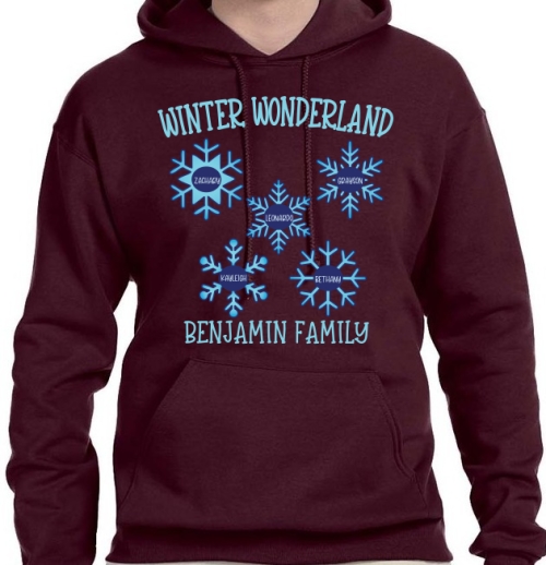 Christmas Winter Snowflake Family Name