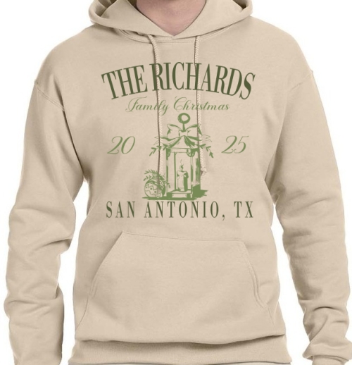 Vintage Family Name Christmas Green